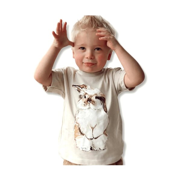 NWT - August Bleu Nosey Bunny Kids Unisex Tee - Picture 1 of 5